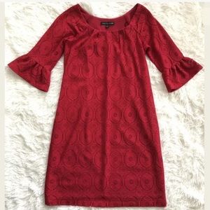 Chris McLaughlin Solid Red Lace Dress